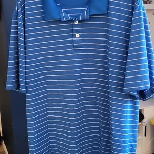 Blue Striped Men's Polo Shirt